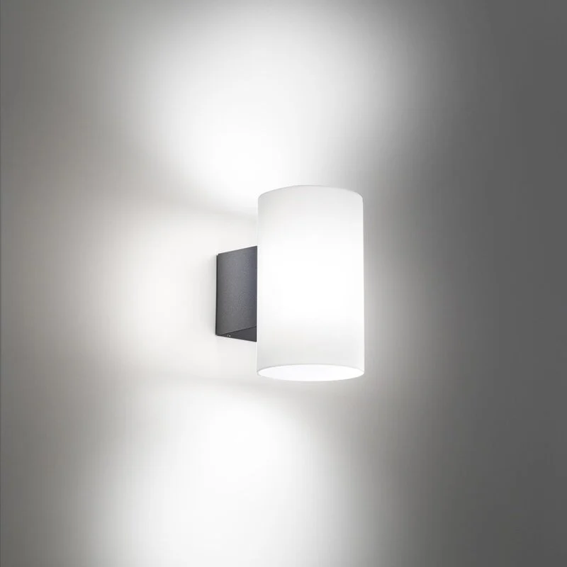 B-Ware AILATI Außenwandleuchte Wandlampe LED Bianca dunkelgrau Kunststoff