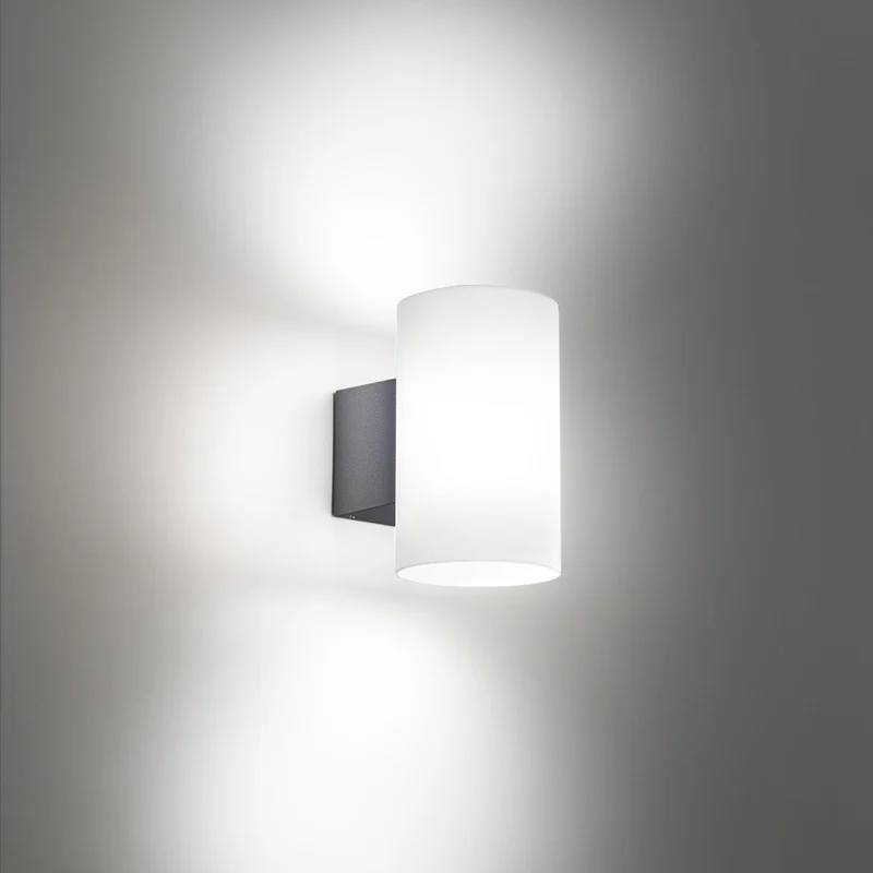 B-Ware AILATI Außenwandleuchte Wandlampe LED Bianca dunkelgrau Kunststoff