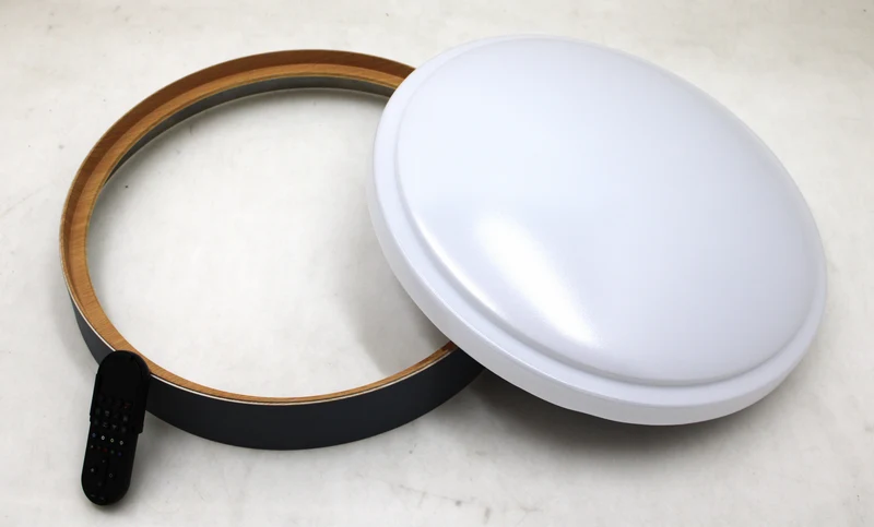 B-Ware Q Smart Home Deckenleuchte Lampe LED Leuchte grau holz hell Sprachsteuerung 444