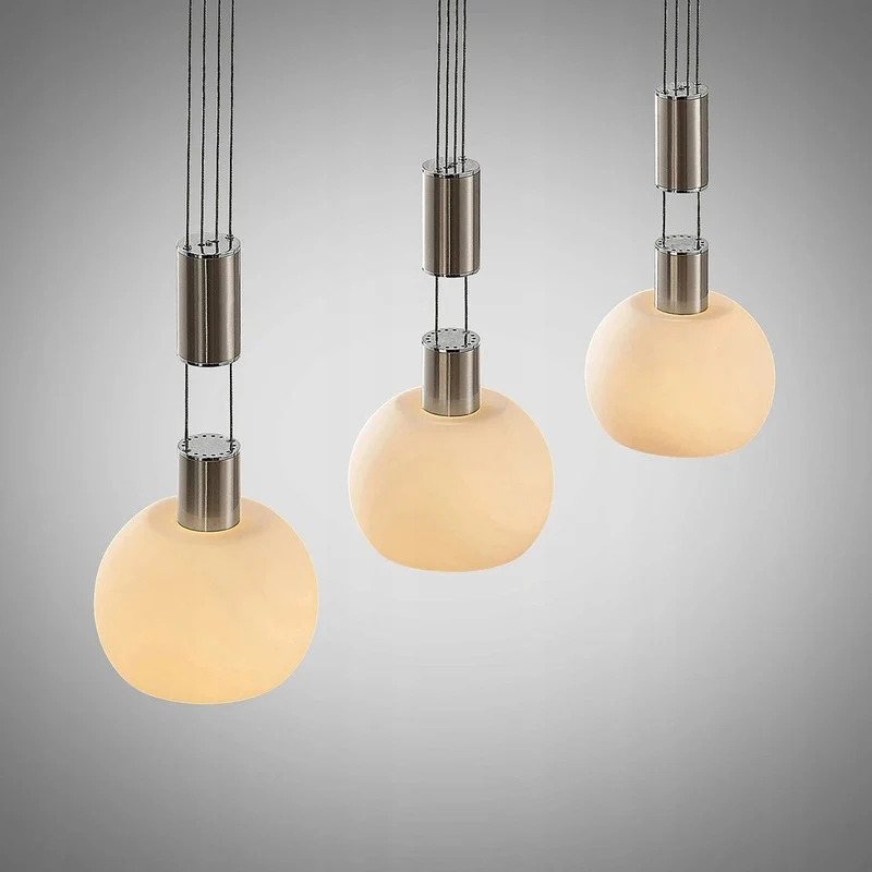 B-Ware Dreiflammige LED Pendellampe Hängeleuchte Lindby Aurell Glas Nickel Esszimmer Op