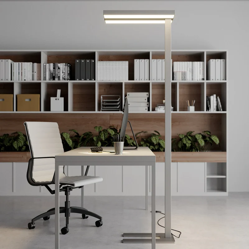 C-Ware Arcchio Stehlampe Büroleuchte LED Logan silber Dimmer Office dimmbar285