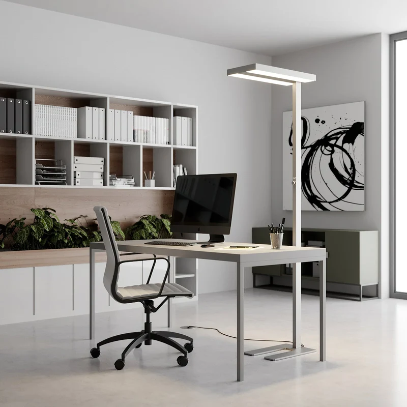 C-Ware Arcchio Stehlampe Büroleuchte LED Logan silber Dimmer Office dimmbar285