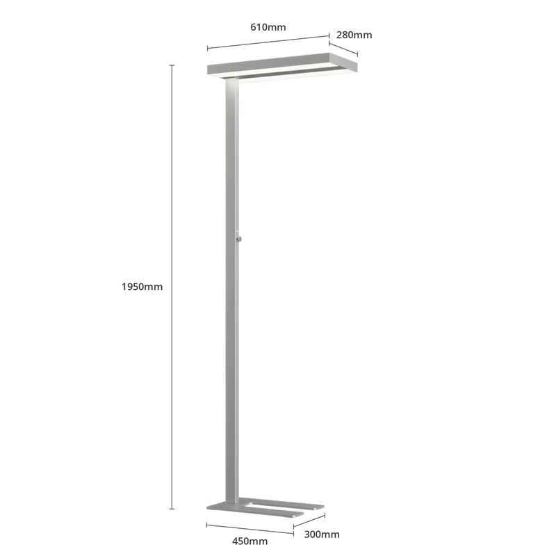 C-Ware Arcchio Stehlampe Büroleuchte LED Logan silber Dimmer Office dimmbar285