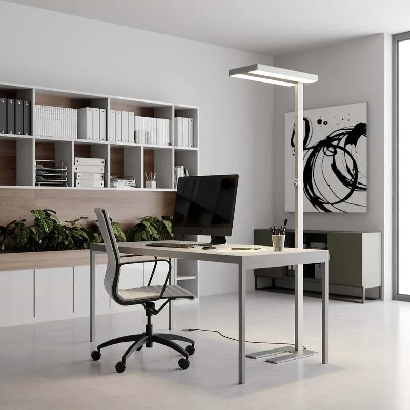 C-Ware Arcchio Stehlampe Büroleuchte LED Logan silber Dimmer Office dimmbar285