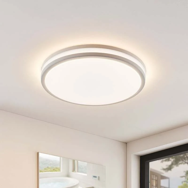 C-Ware Deckenlampe Deckenleuchte LED Lampe Arnim weiß Kunststoff Fernbedienung IP44 688
