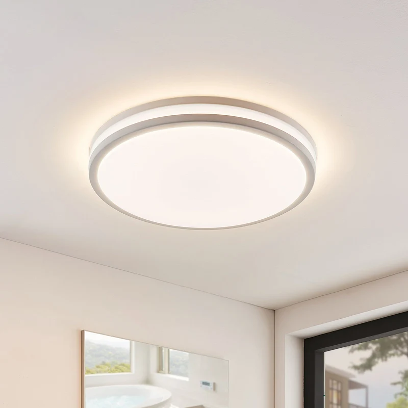 C-Ware Deckenlampe Deckenleuchte LED Lampe Arnim weiß Kunststoff Fernbedienung IP44 688