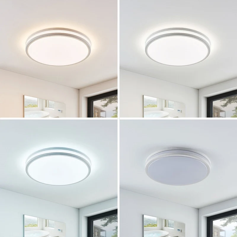 C-Ware Deckenlampe Deckenleuchte LED Lampe Arnim weiß Kunststoff Fernbedienung IP44 688