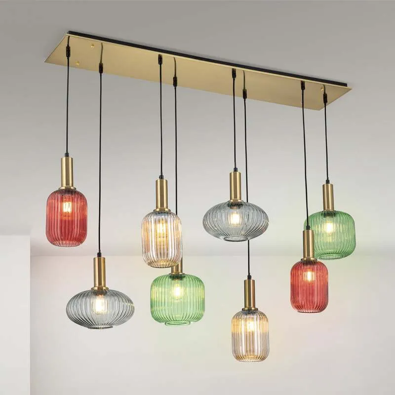 B-Ware ORION Pendelleuchte Hängelampe Carneval bunt Glas Länge 140 cm SIEHE TEXT/FOTO