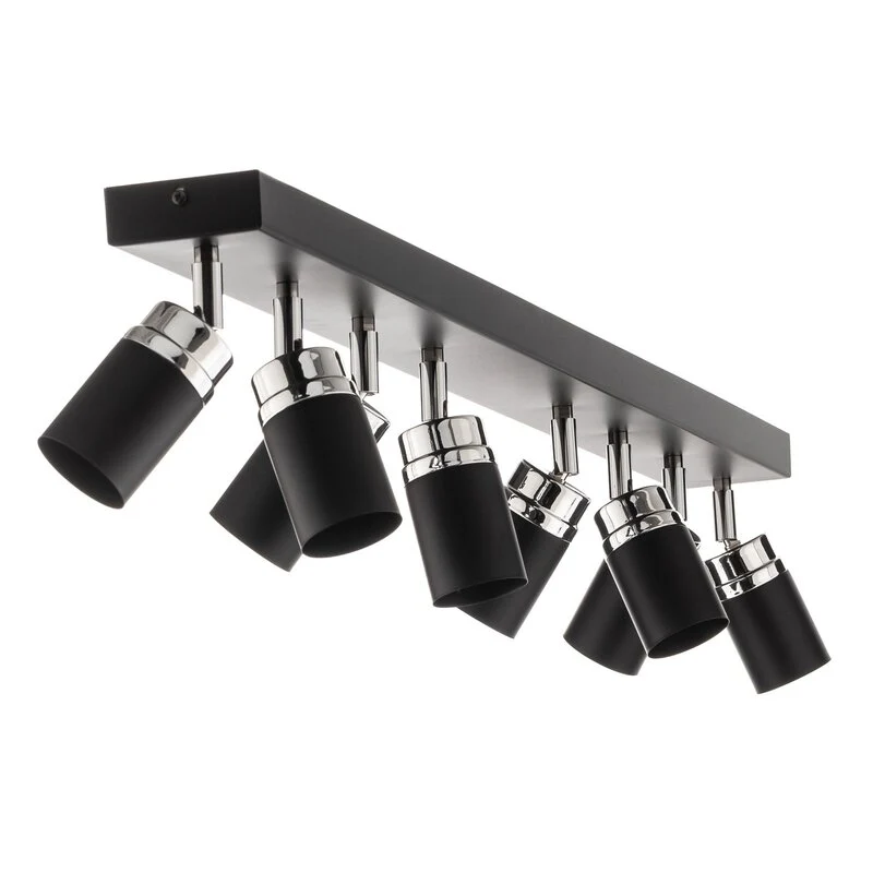 B-Ware Rondo Deckenstrahler Leuchte schwarz chrom Edelstahl 8-flammig Wohnbeleucht660