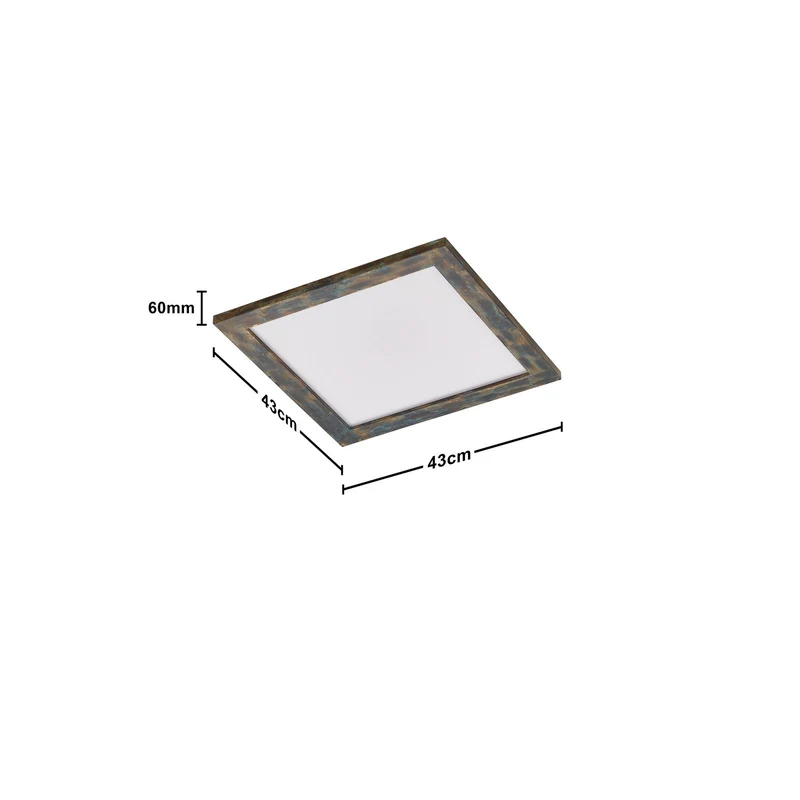 B-Ware Quitani LED Panel Leuchte Aurinor LED Deckenleuchte goldfarbig patiniert 45 cm