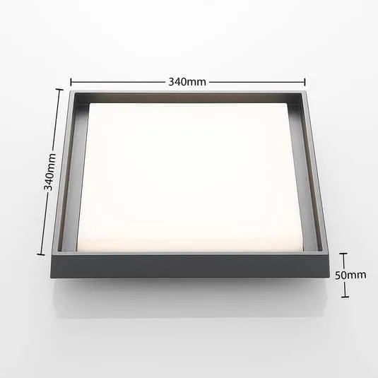 B-Ware Lucande Deckenleuchte Lampe LED Außen dunkelgrau weiß Aluminiumdruckguss quadrat