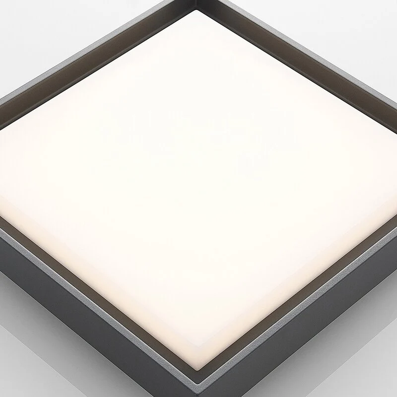 B-Ware Lucande Deckenleuchte Lampe LED Außen dunkelgrau weiß Aluminiumdruckguss quadrat