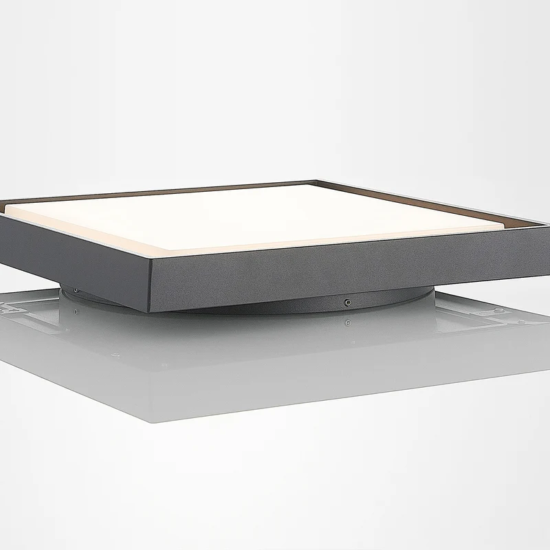 B-Ware Lucande Deckenleuchte Lampe LED Außen dunkelgrau weiß Aluminiumdruckguss quadrat