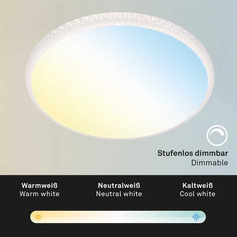 B-Ware Deckenleuchte Lampe Briloner LED Style Fernbedienung weiß Metall Kunststoff