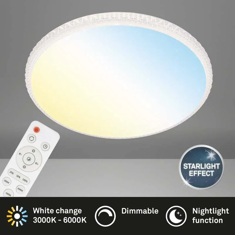 B-Ware Deckenleuchte Lampe Briloner LED Style Fernbedienung weiß Metall Kunststoff