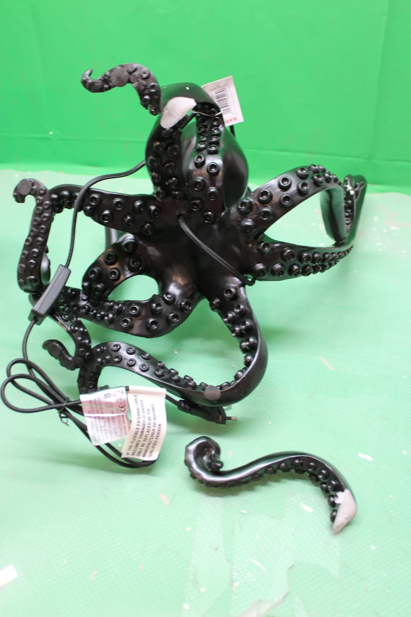 B-Ware KARE Tischleuchte Octopus schwarz Textil Kunstharz 47cm LED SIEHE TEXT/FOTO