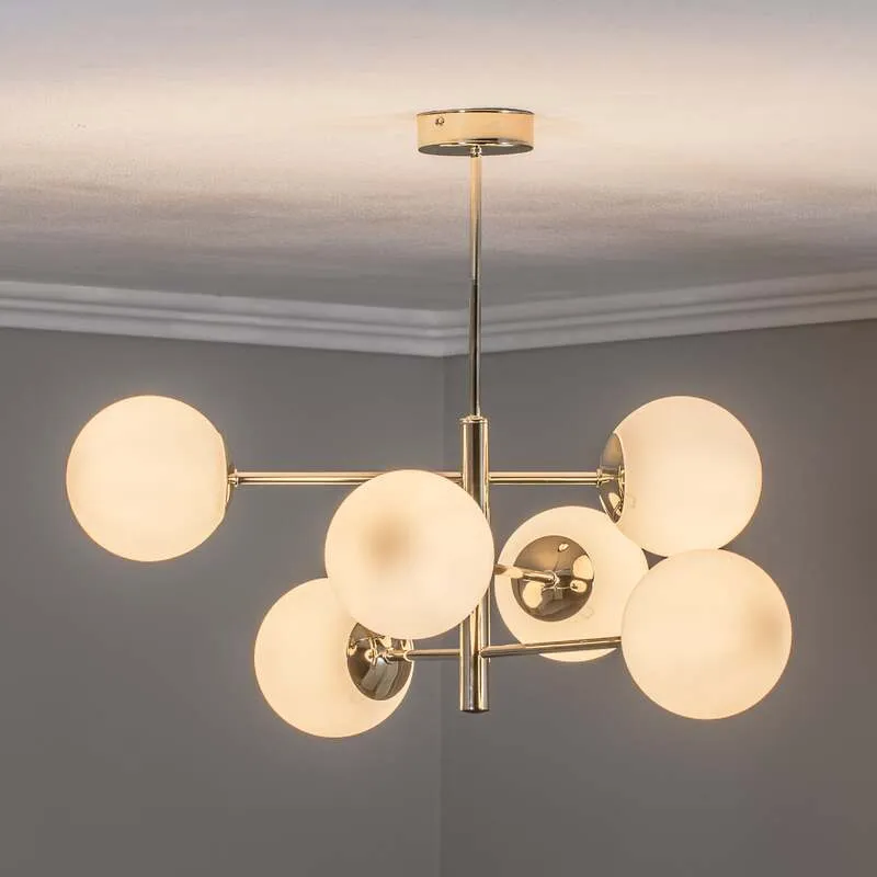 B-Ware Euluna Hängeleuchte Aurora Pendelleuchte Lampe 6-flg goldfarben SIEHE TEXT/FOTO