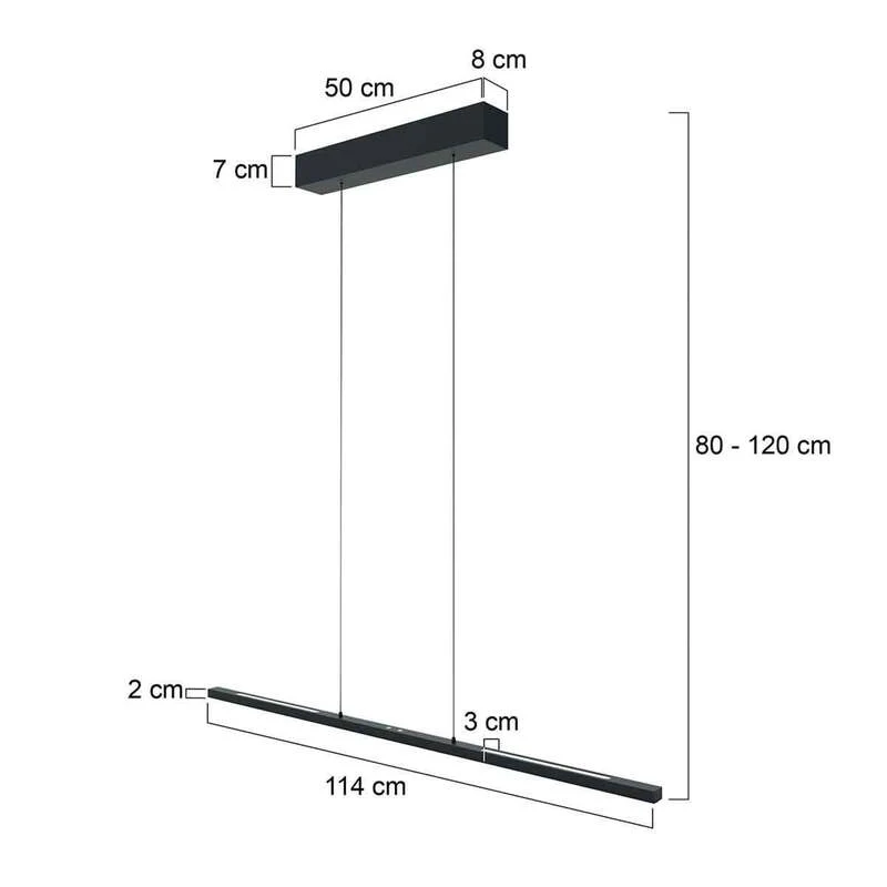 B-Ware Steinhauer LED Pendelleuchte Hängelampe Bande CCT Dimmer schwarz 120 cm451