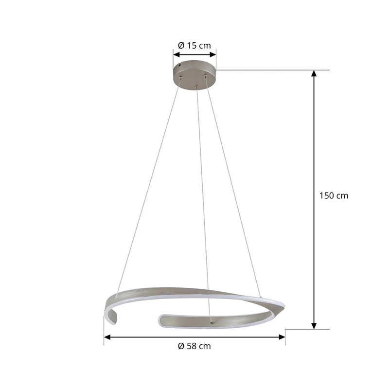 B-Ware Lucande LED Hängeleuchte Pendelleuchte Eloura silber Metall CCT Ø58cm