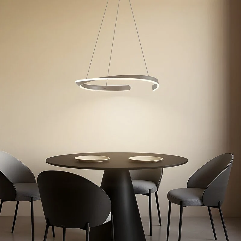 B-Ware Lucande LED Hängeleuchte Pendelleuchte Eloura silber Metall CCT Ø58cm