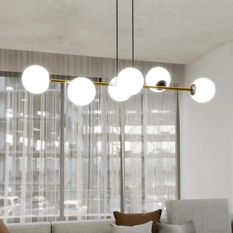B-Ware Hängeleuchte Gravity opalweiß gold schwarz Glas E14 Deckenlampe Lampe Leuchte