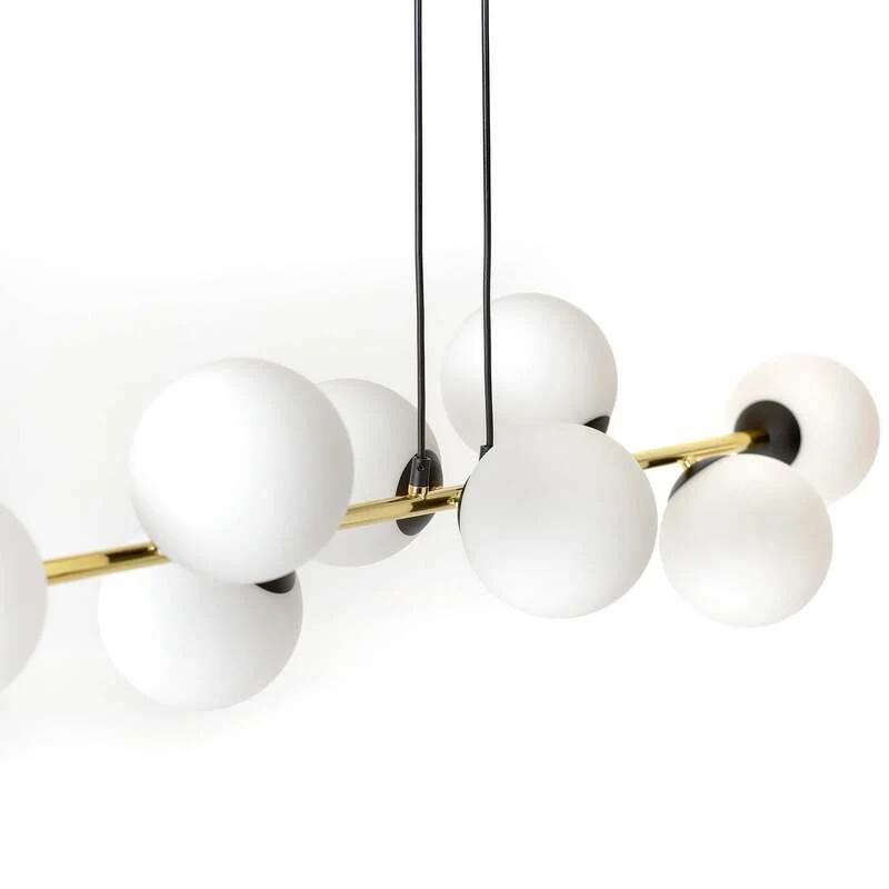 B-Ware Hängeleuchte Gravity opalweiß gold schwarz Glas E14 Deckenlampe Lampe Leuchte