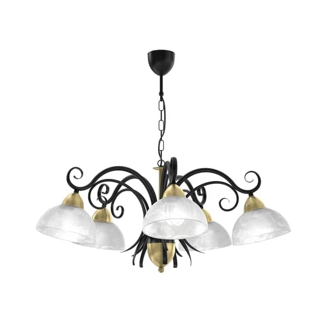 B-Ware Luminex Kronleuchter Flora 5 Glasschirme Deckenlampe Lampe Licht SIEHE TEXT/F141
