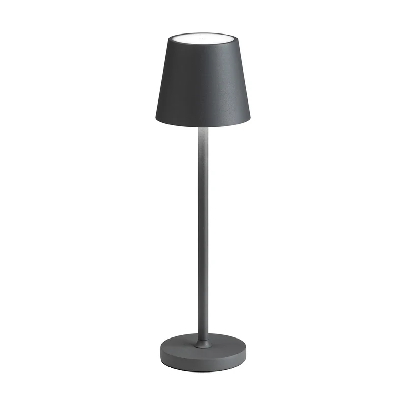 B-Ware LCD Tischleuchte Tischlampe LED Akku dimmbar Touchdimmer graphit IP54 warmw792