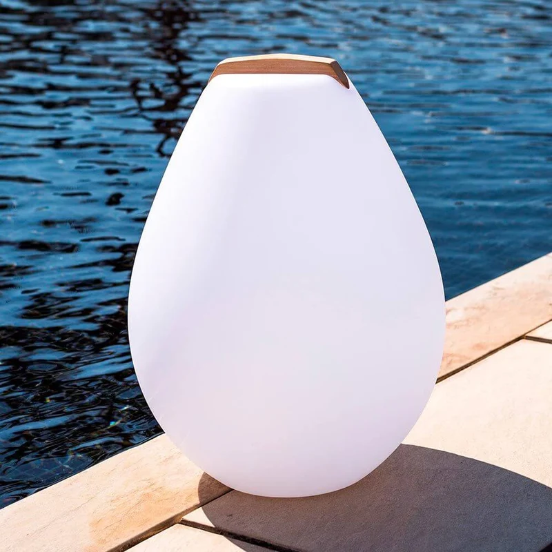 Akku LED-Dekolampe Vessel 2 mit Holzgriff & App-Steuerung