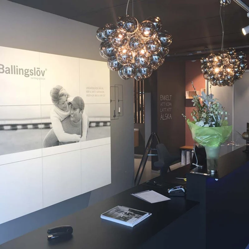 XXL Glas Hängelampe Gross Ø 62cm Rauchgrau