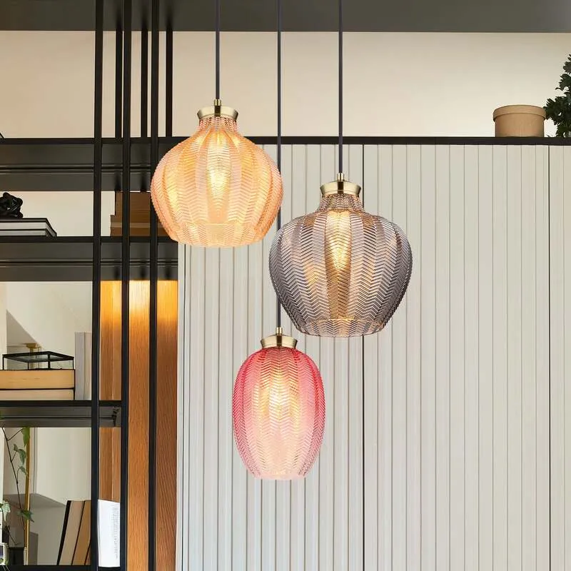 B-Ware Globo Hängelampe Jessica Leuchte Pendelleuchte Glas bunt 45 cm SIEHE TEXT/F766