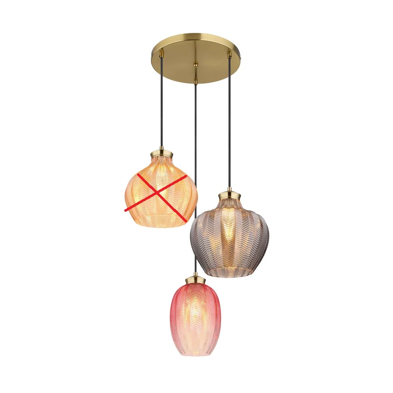 B-Ware Globo Hängelampe Jessica Leuchte Pendelleuchte Glas bunt 45 cm SIEHE TEXT/F766