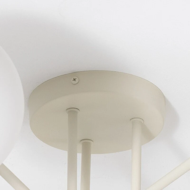 B-Ware HELAM Deckenleuchte Lampe Moon E27 sandfarben Glas 87cm dimmbar SIEHE TEXT/FOTO