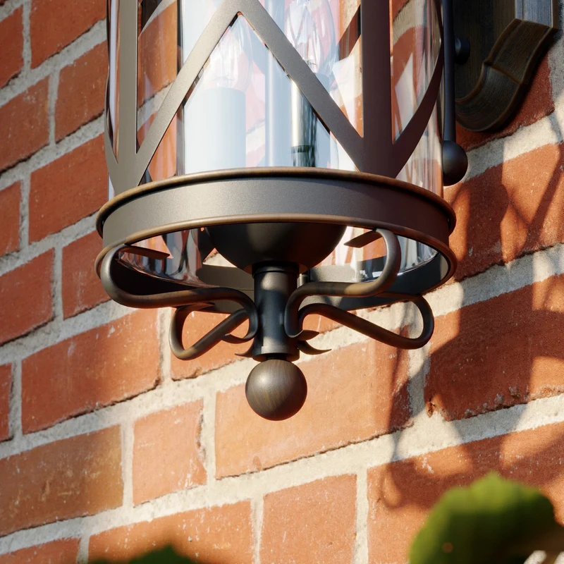 B-Ware Lucande Marcellino Wandleuchte Leuchte Außenwandleuchte Braun Led E14 3 flam549