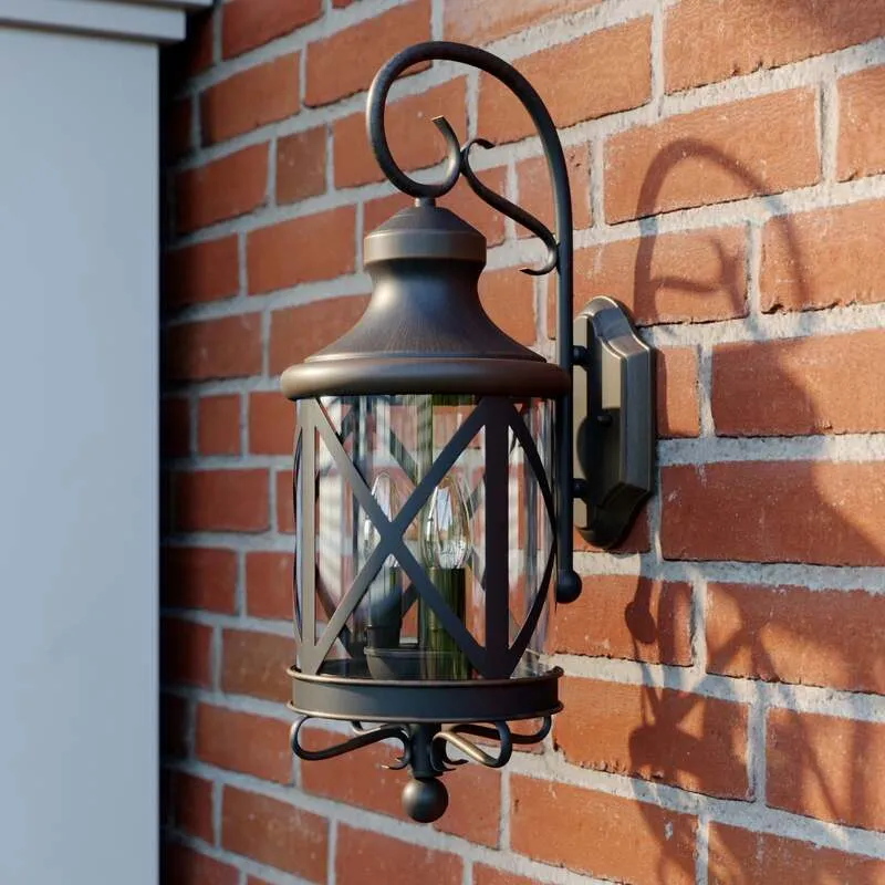 B-Ware Lucande Marcellino Wandleuchte Leuchte Außenwandleuchte Braun Led E14 3 flam549