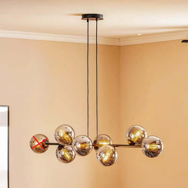 B-Ware Euluna Hängeleuchte Hängelampe Lampe Leuchte Glassy 8 flammig SIEHE TEXT/FOTO