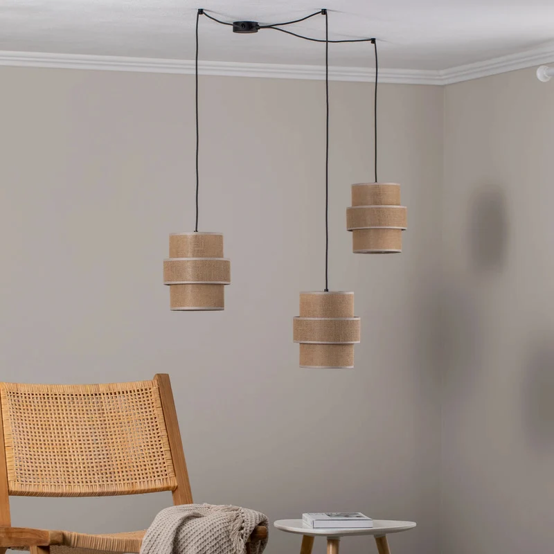 B-Ware TK Lighting Hängeleuchte Pendelleuchte Calisto Jute naturbraun SIEHE TEXT/FOTO