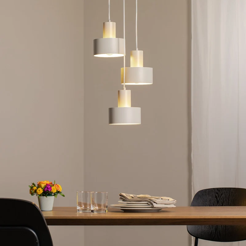 B-Ware Hängeleuchte Rif 3 Pendelleuchte Lampe taupe rund 3 flammig Ø 33 cm SIEHE TEXT