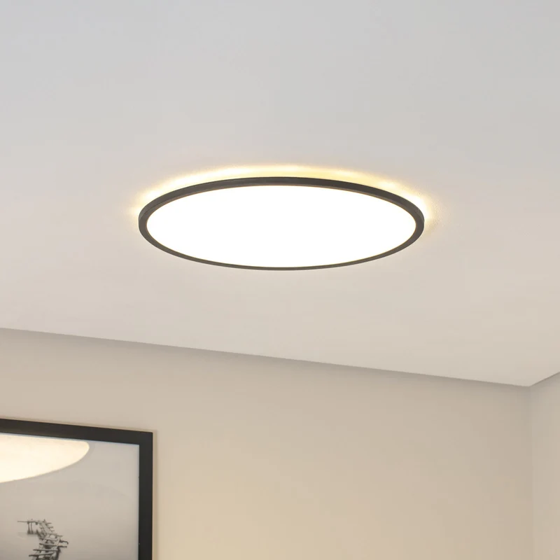 B-Ware TK Lighting LED-Panel Deckenleuchte Panel Aqua LED rund schwarz Metall 718