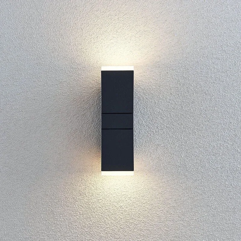 B-Ware Lindby Wandleuchte Wandlampe LED Außenleuchte Sally dunkelgrau IP54 22cm