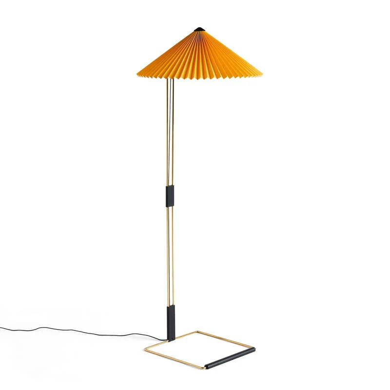 D-Ware HAY Matin Stehleuchte Lampe LED gelb Baumwollschirm Messinggestell DEFEKTWARE