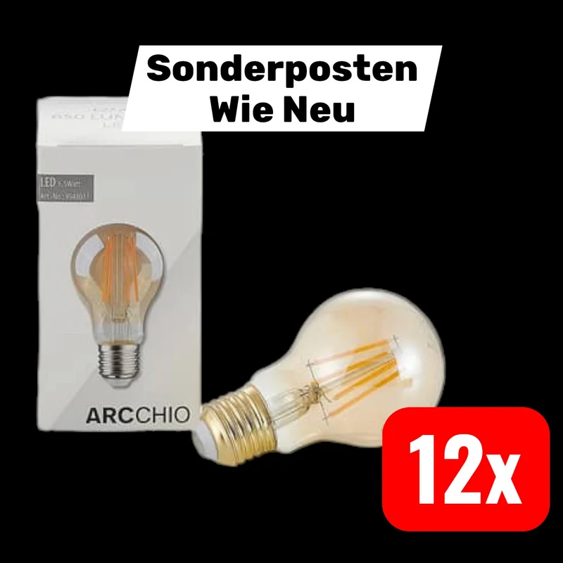 B-Ware Arcchio LED-Lampe Glühbirne Glühlampe Leuchte amber warmweiß E27 12 STÜCK