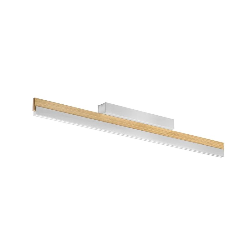 B-Ware Quitani Deckenleuchte Deckenlampe LED Keijo Eiche Nickel Matt Holz Lampe Wohnzim