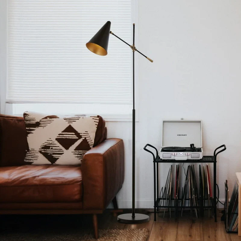 B-Ware Avonni Stehleuchte Lampe Nelu schwarz Metall 185 cm justierbar