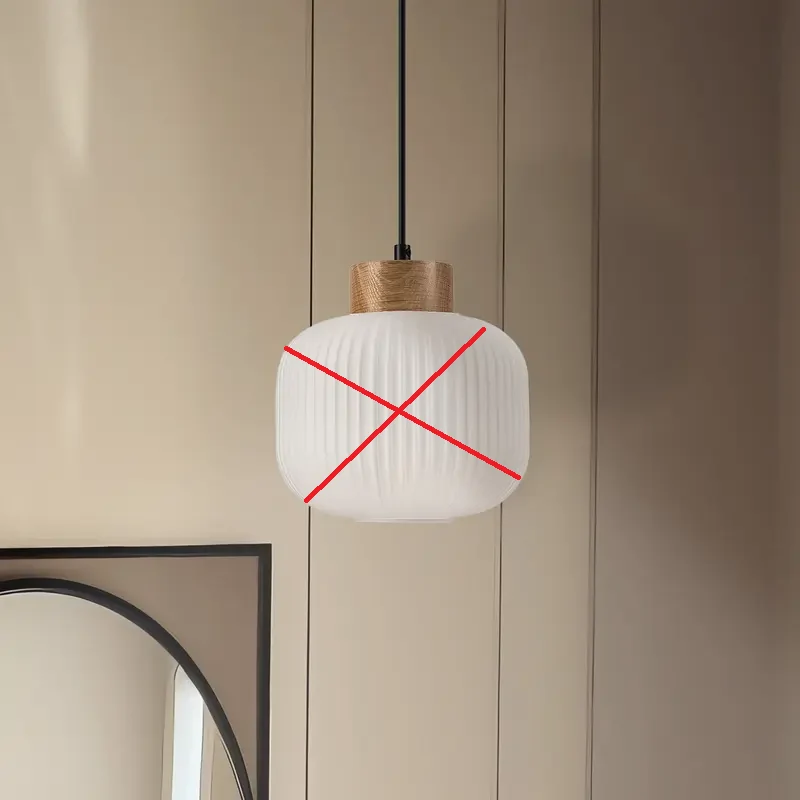 B-Ware Pendelleuchte Cadix Hängelampe Glaslampe Glas einflammig Ø 21 cm SIEHE TEXT/FOTO