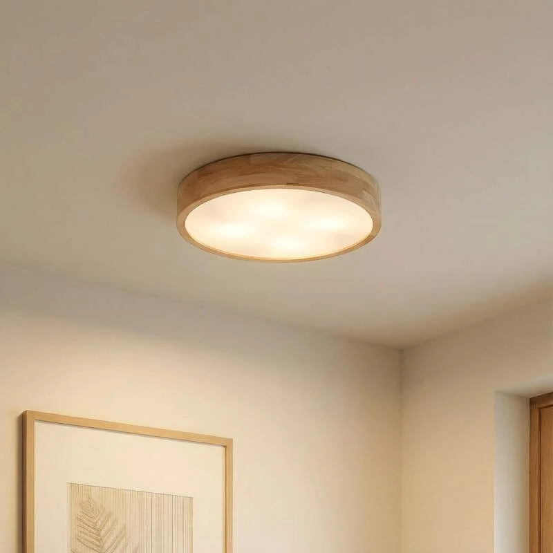B-Ware Lindby Tanju Deckenlampe Lampe Leuchte E27 Eiche hell weiß SIEHE TEXT/FOTO