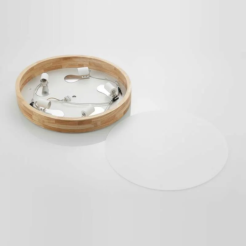 B-Ware Lindby Tanju Deckenlampe Lampe Leuchte E27 Eiche hell weiß SIEHE TEXT/FOTO