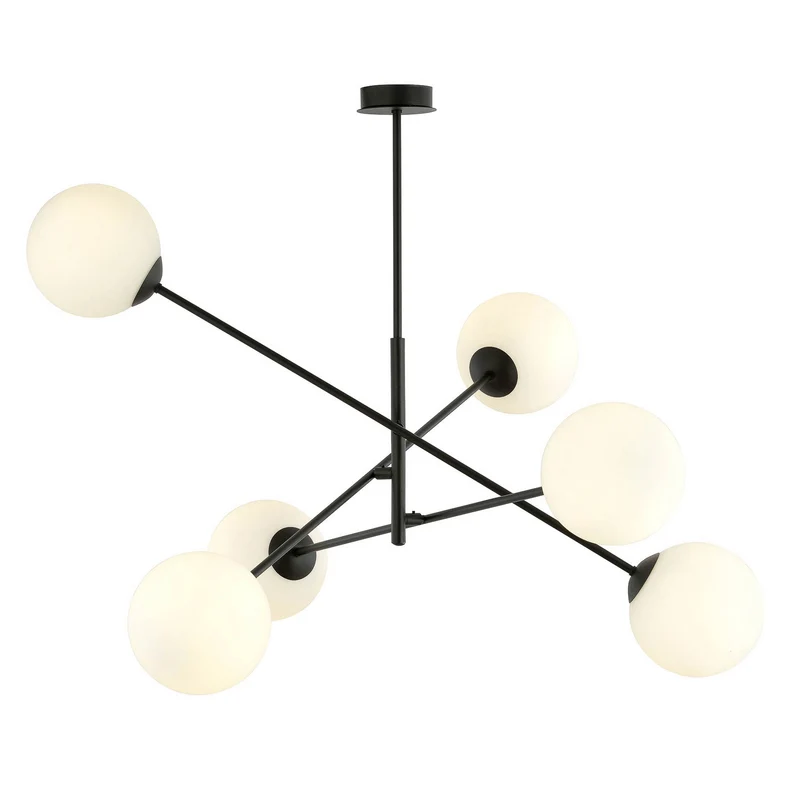 B-Ware Deckenleuchte Linear schwarz/opal sechsflammig Deckenlampe Lampe SIEHE TEXT/FOTO
