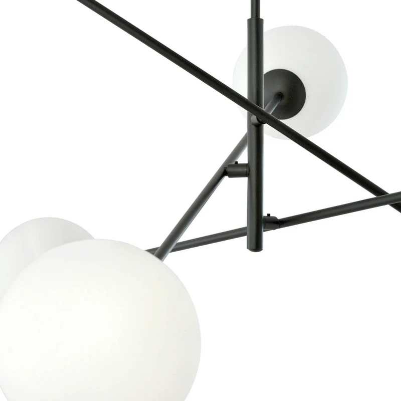 B-Ware Deckenleuchte Linear schwarz/opal sechsflammig Deckenlampe Lampe SIEHE TEXT/FOTO