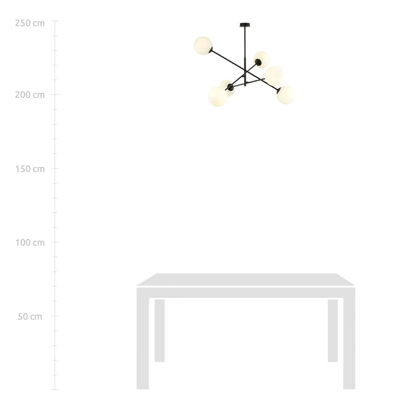 B-Ware Deckenleuchte Linear schwarz/opal sechsflammig Deckenlampe Lampe SIEHE TEXT/FOTO